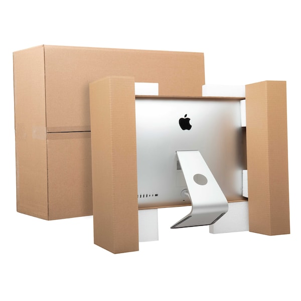 Epe Usa 30 in x 26 in x 11 in Computer Monitor Shipping Box, Kraft, Corrugated / Foam, Double, 275# GC-X8IB-7YLI - main